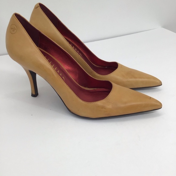 Bronx Women’s Stiletto Leather Heel Pump Business Casual Carmel Size 38.5=8.5 US - Picture 7 of 10